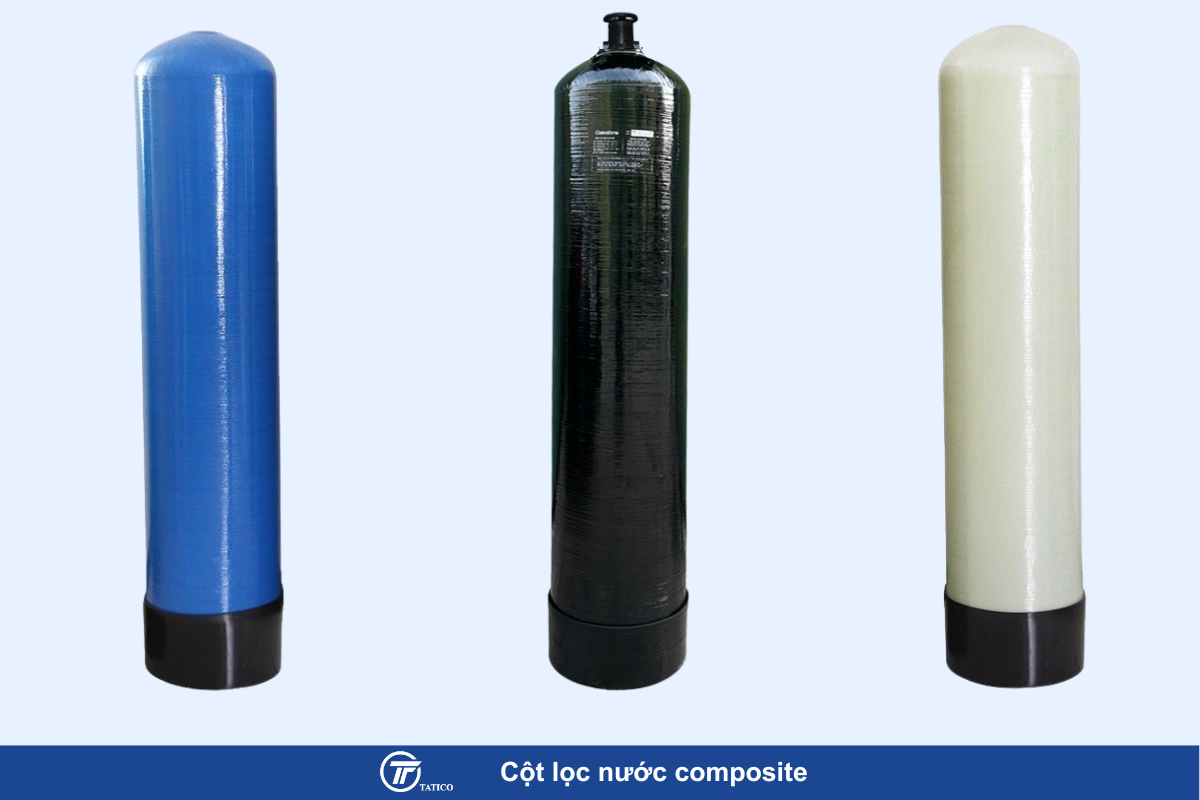 Cột lọc nước composit do Tatico sản xuất với 3 màu sắc: nguyên bản, xanh, đen. Tatico cung cấp dịch vụ gia công linh kiện lọc nước.