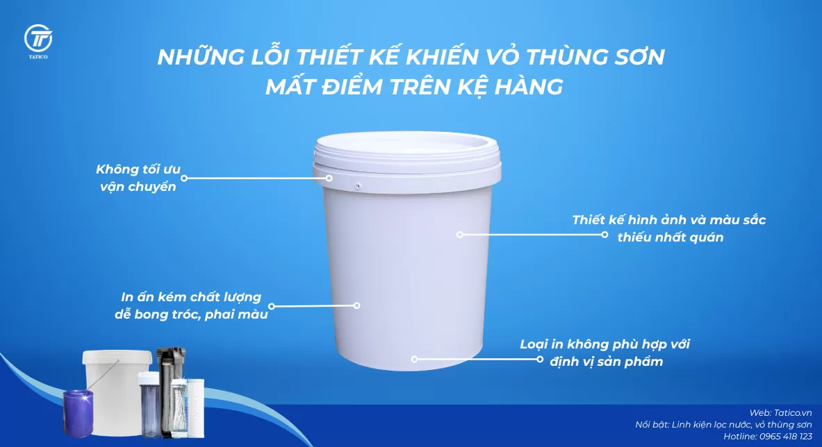 4 lỗi thiết kế vỏ thùng sơn nhựa mà Tatico - đơn vị sản xuất vỏ thùng sơn nhựa với đa dạng các công nghệ in từ in trong lòng khuôn, in chuyển nhiệt, in lưới liệt kê