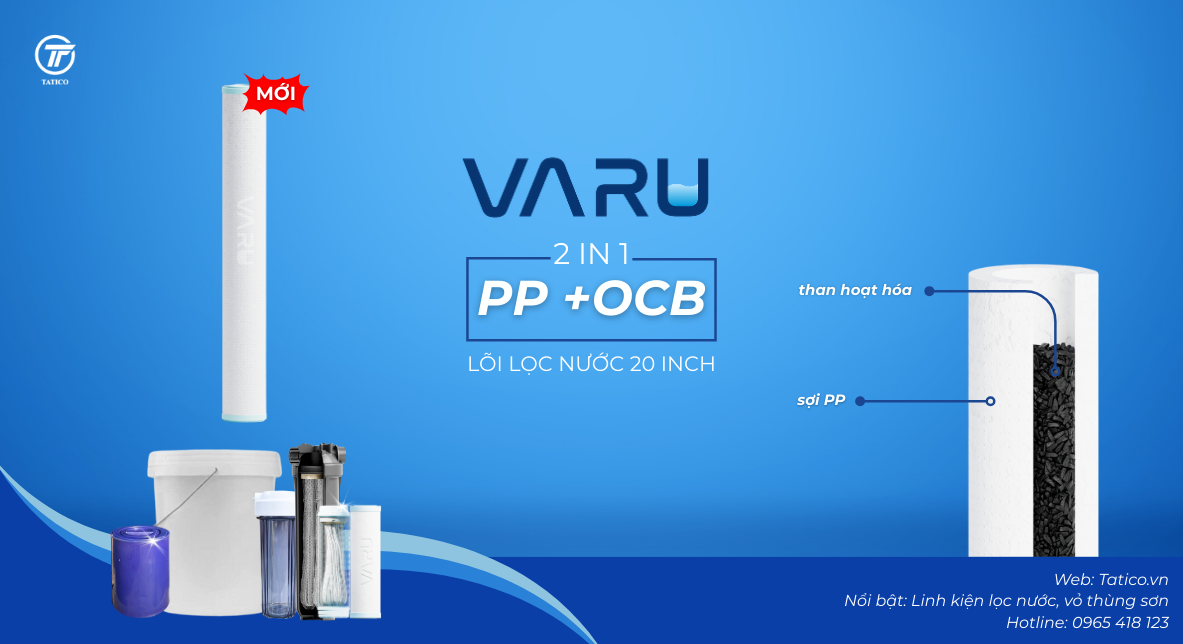 Lõi lọc nước 2 trong 1 PP+OCB VARU