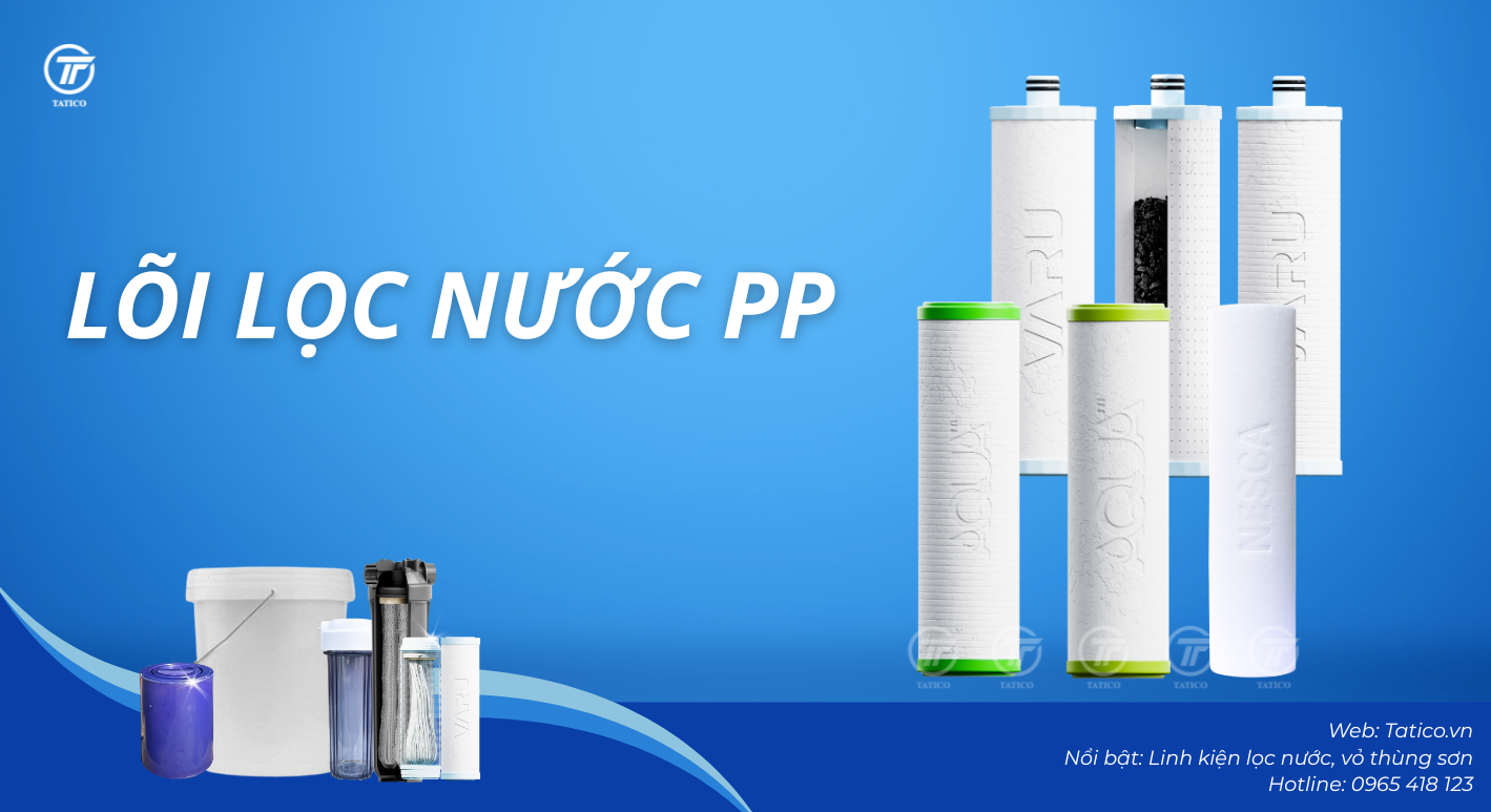 Lõi lọc nước PP Tatico với cơ chế lọc cơ học giúp lọc nước sinh hoạt, lọc nước tổng đầu nguồn