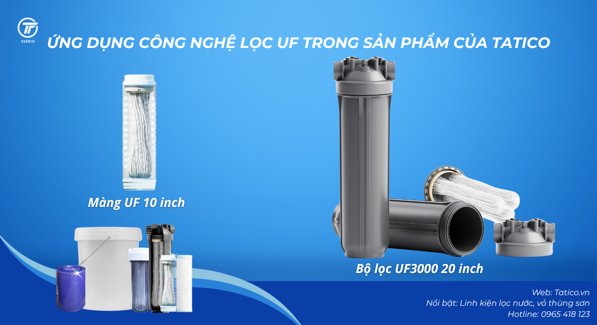 M&agrave;ng lọc UF 10 inch v&agrave; bộ lọc UF3000 20 inch Tatico - 2 sản phẩm ứng dụng c&ocirc;ng nghệ m&agrave;ng lọc UF